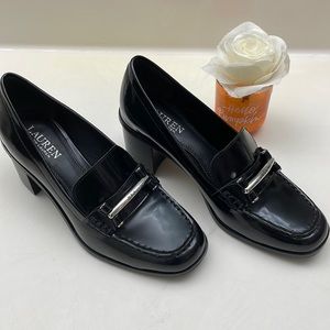 Ralph Lauren | Dalena Black Block Loafer Heels